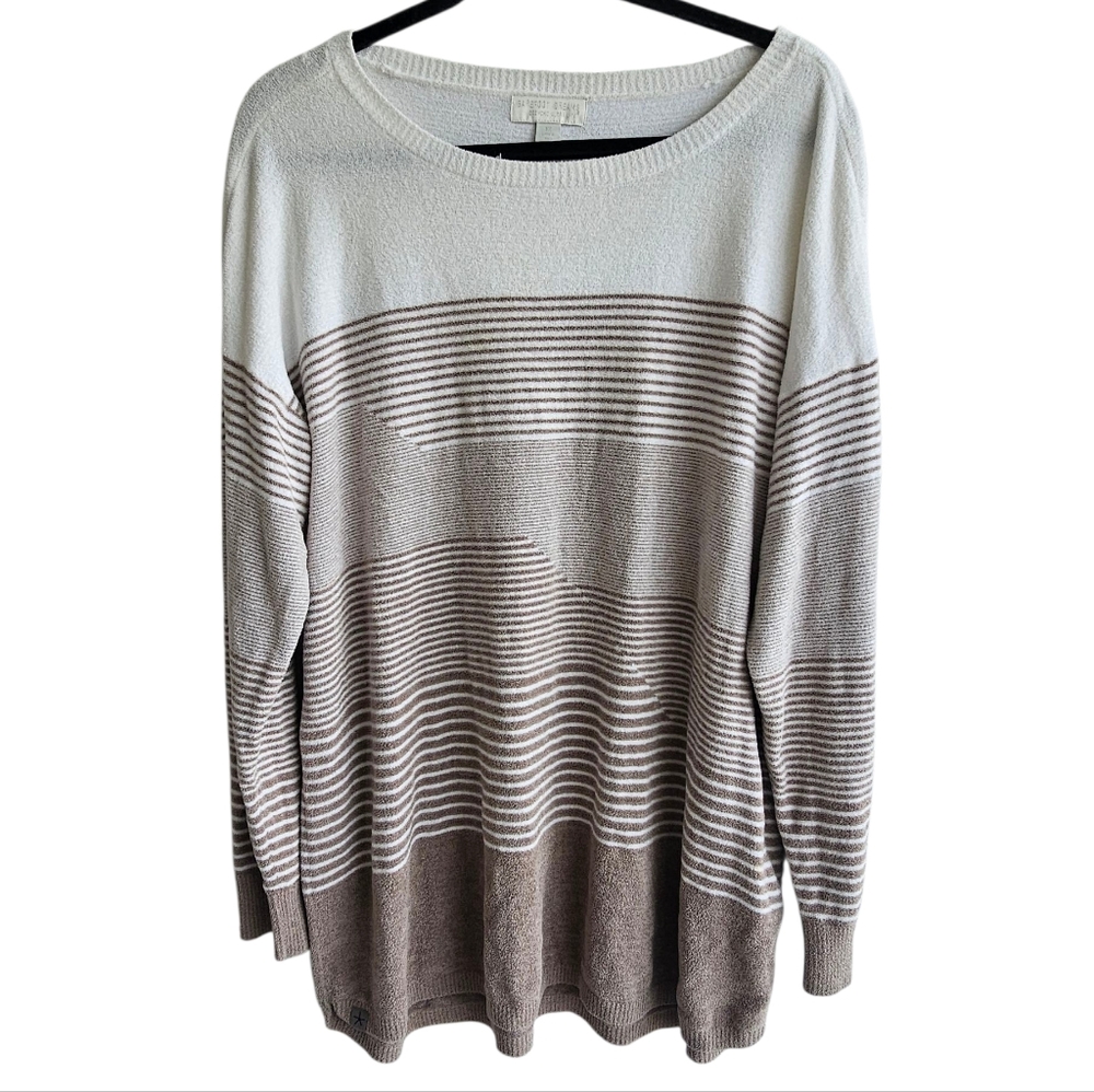 Barefoot Dreams Cozychic Ultra Lite Striped Sweater — Women’s Plus 1X